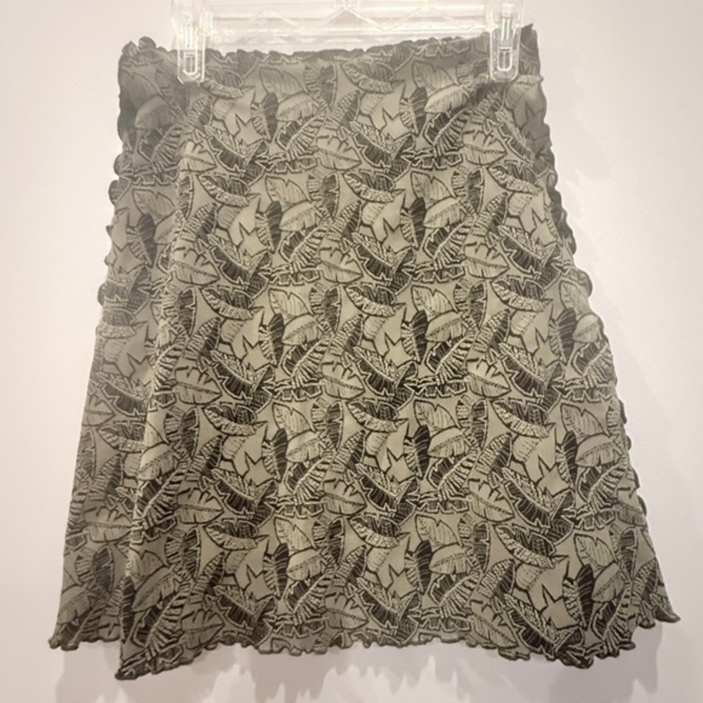 Haystacks Green Tropical Print Pull-On Skirt Sz M Brand New w/Tag AP